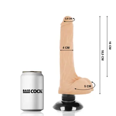 BASECOCK - REALISTIČNI VIBRATOR 2-1 NARAVNI 18,5 CM -O- 4 CM