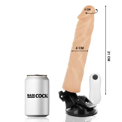 BASECOCK - REALISTIČNI VIBRATOR NARAVNI DALJINSKI UPRAVLJALNIK 21 CM -O- 4 CM