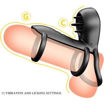 PRETTY LOVE - OBLOGA ZA PENIS JAMMY 12 VIBRACIJ S SILIKONSKIM JEZIKOM ZA POLNLJENJE
