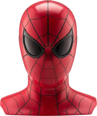 eKids Spiderman - Altavoz HiFi Bluetooth (Manos Libres y Ojos Luminosos, diseño Busto de Spiderman) Color Rojo y Azul