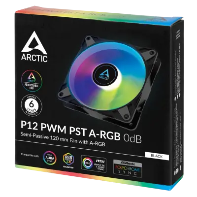 ARCTIC P12 PWM PST A-RGB 120mm 4-pin ventilator, črn
