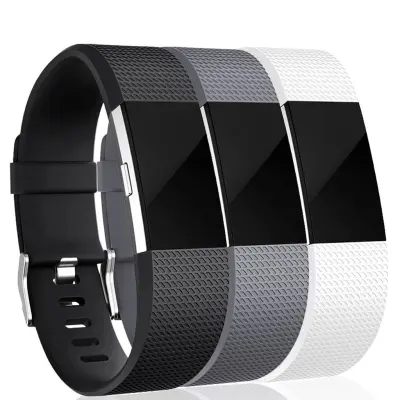 Fitbit Charge 2 silikonska zapestnica 3 paket (S) Black/Gray/White