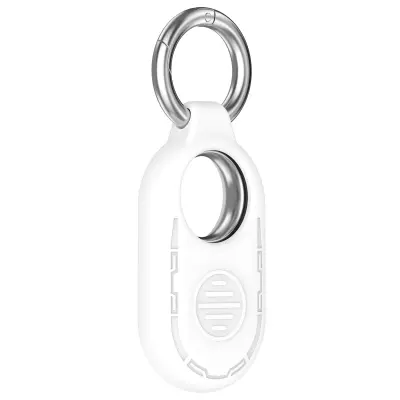 Silikonski ovitek z obeskom za ključe za Samsung Galaxy SmartTag 2 White
