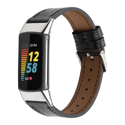 Usnjena zapestnica Fitbit Charge 5 bracelet leather Black