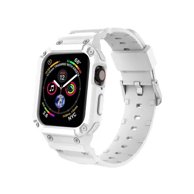 TPU pašček za uro za Apple Watch Series 7/6/5/4/3/2 White 42/44/45 mm