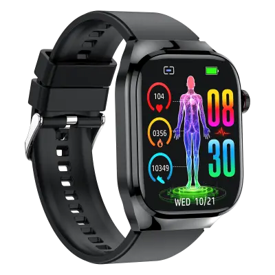 Pametna ura z EKG, srčnim utripom, krvnim tlakom, spanjem, pedometrom Black