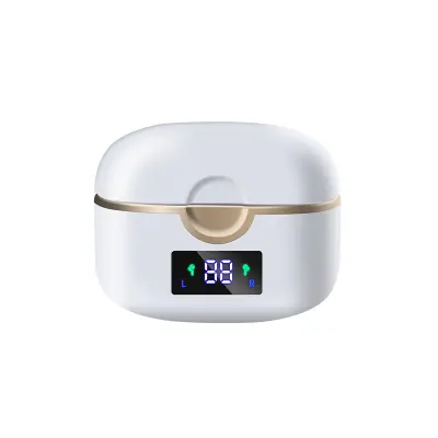 Brezžične slušalke Bluetooth 5.0 z dvojnimi dinamičnimi zvočniki White