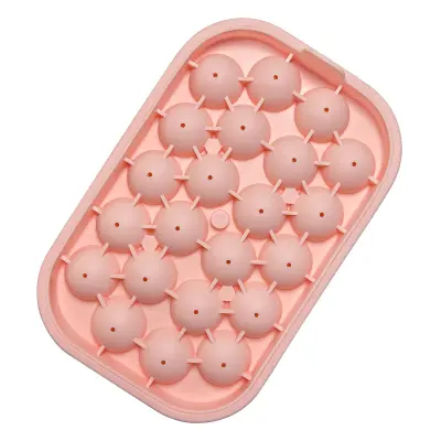 Silikonske kroglice za led s pokrovom Pink