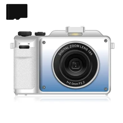 Digitalni fotoaparat 4K/48MP/18X digitalni zoom/samodejno ostrenje/dvojni fotoaparat 32GB pomnilniška kartica White