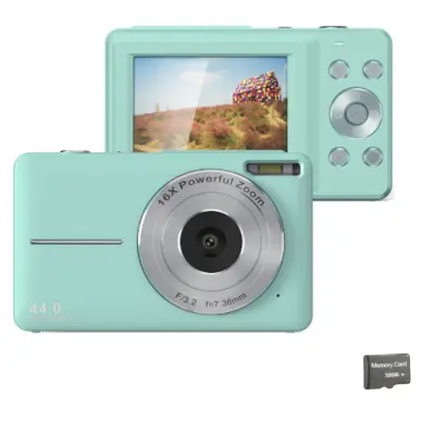 Digitalni fotoaparat 44MP/1080P/16X z digitalnim zoomom/fill light/kartica 32GB Green