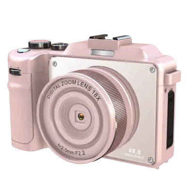 Digitalni fotoaparat 4K/48MP/18X digitalni zoom/stabilizacija/samodejno ostrenje/dvojna kamera Pink