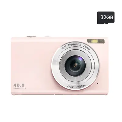 Digitalni fotoaparat 48MP 2.7K FHD 16X digitalni zoom, spletna kamera, samodejno ostrenje Black