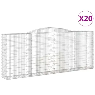 vidaXL Obokane gabion košare 20 kos 400x50x160/180cm pocinkano železo