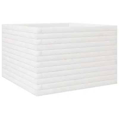 vidaXL Vrtno cvetlično korito belo 70x70x45,5 cm trdna borovina