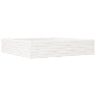 vidaXL Vrtno cvetlično korito belo 110x110x23 cm trdna borovina