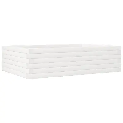 vidaXL Vrtno cvetlično korito belo 90x60x23 cm trdna borovina