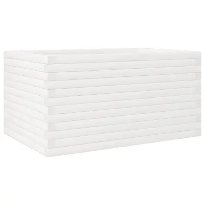 vidaXL Vrtno cvetlično korito belo 90x60x46 cm trdna borovina