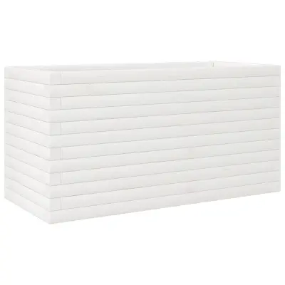 vidaXL Vrtno cvetlično korito belo 90x40x45,5 cm trdna borovina