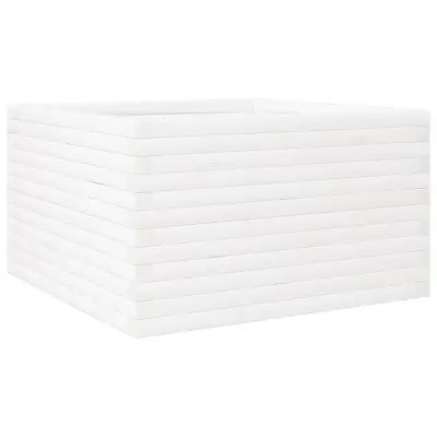vidaXL Vrtno cvetlično korito belo 80x80x46 cm trdna borovina