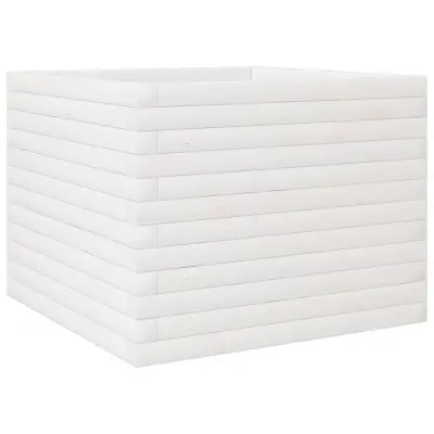 vidaXL Vrtno cvetlično korito belo 60x60x45,5 cm trdna borovina
