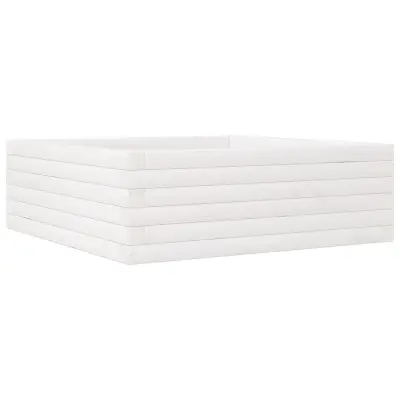 vidaXL Vrtno cvetlično korito belo 70x70x23 cm trdna borovina