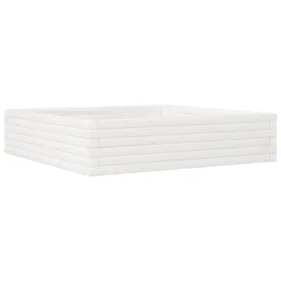 vidaXL Vrtno cvetlično korito belo 100x100x23 cm trdna borovina