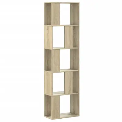 vidaXL Knjižna omara 5-nadstropna sonoma hrast 45x23,5x162,5 cm