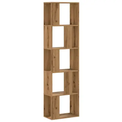 vidaXL Knjižna omara 5-nadstropna hrast 45x23,5x162,5 cm inž. les