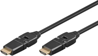 Wentronic HDMI kabel HighSpeed ​​​​5m, kos/kos, vrtljiv 61292