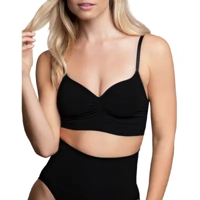 BYE BRA SEAMLESS BRA MEDIUM CONTROL - ČRNA L