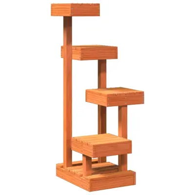 vidaXL Mačje drevo voščeno rjavo 45,5x49x103 cm trdna borovina