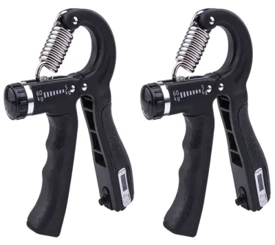 Trenažer za oprijem z nastavljivo odpornostjo 5-60 kg 2 kos Black