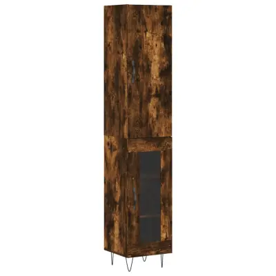 vidaXL Visoka omara dimljeni hrast 34,5x34x180 cm inženirski les