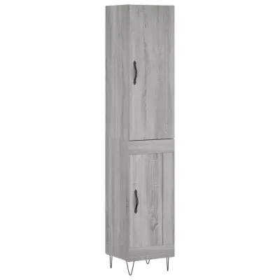 vidaXL Visoka omara siva sonoma 34,5x34x180 cm inženirski les