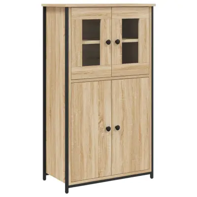vidaXL Visoka omarica sonoma hrast 62x32x106,5 cm inženirski les