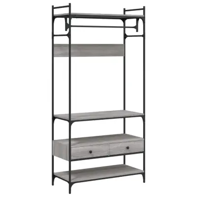 vidaXL Omara s predali siva sonoma 89x39x184,5 cm konstruiran les