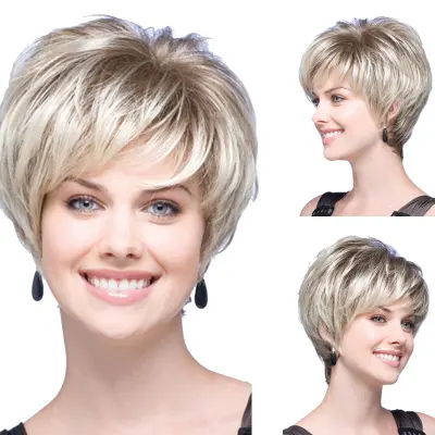 Chic kratka lasulja za ženske - super lahka in zračna Pale Blonde  Model 2