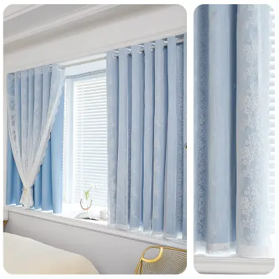 Dvoslojne zatemnitvene zavese - 132x160 cm Blue