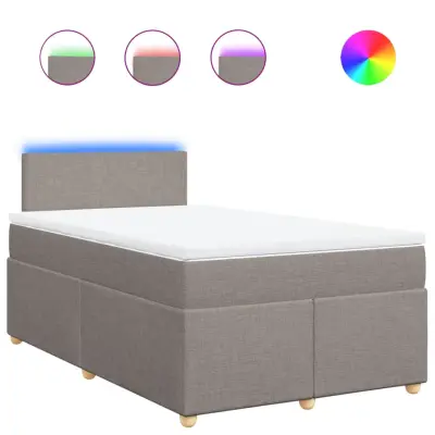 vidaXL Box spring postelja z vzmetnico taupe 120x200 cm blago