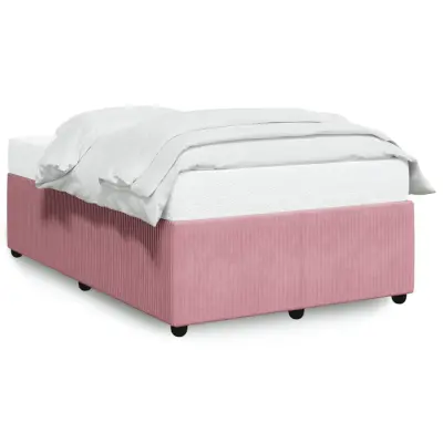 vidaXL Posteljni okvir brez vzmetnico roza 120x190 cm žamet