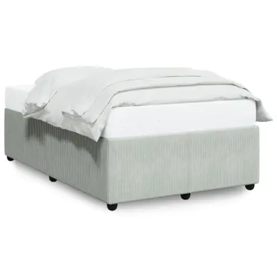 vidaXL Posteljni okvir brez vzmetnico siv 120x190 cm žamet