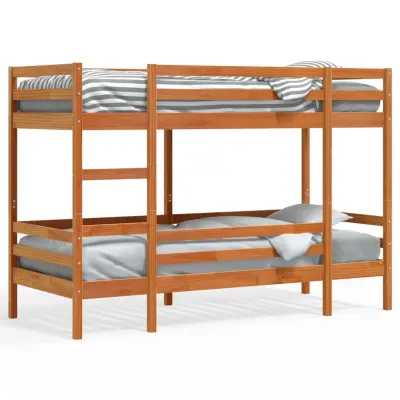 vidaXL Pograd voščeno rjav 90x190 cm trdna borovina