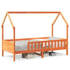 vidaXL Otroški posteljni okvir voščeno rjav 80x200 cm trdna borovina