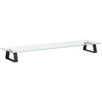 vidaXL Stojalo za monitor črno 80x20x8 cm kaljeno steklo in kovina