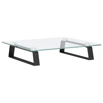 vidaXL Stojalo za monitor črno 40x35x8 cm kaljeno steklo in kovina
