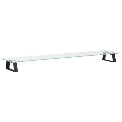 vidaXL Stojalo za monitor črno 100x20x8 cm kaljeno steklo in kovina
