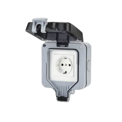 Zunanja zidna vtičnica s pokrovom IP66 Električna vtičnica 16A 250V Grey