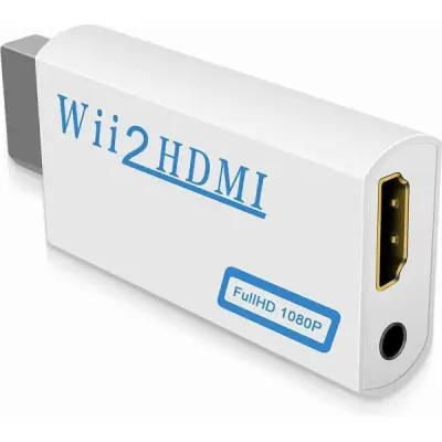 Adapter HDMI, združljiv z Nintendo Wii - Full HD 1080p Black
