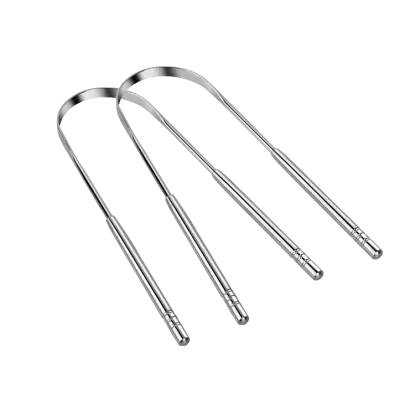 Strgalo za jezik v obliki črke U. Nerjaveče jeklo 2-pack