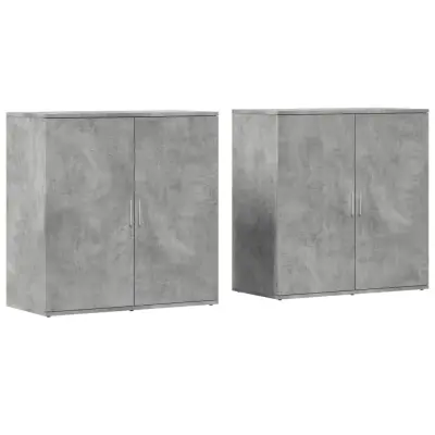 vidaXL Komoda 2 kosa betonsko siva 79x38x80 cm inženirski les